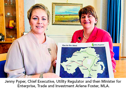 Jenny Pyper, Chief Executive, Utility Regulator and then Minister for Enterprise, Trade and Investment Arlene Foster, MLA.